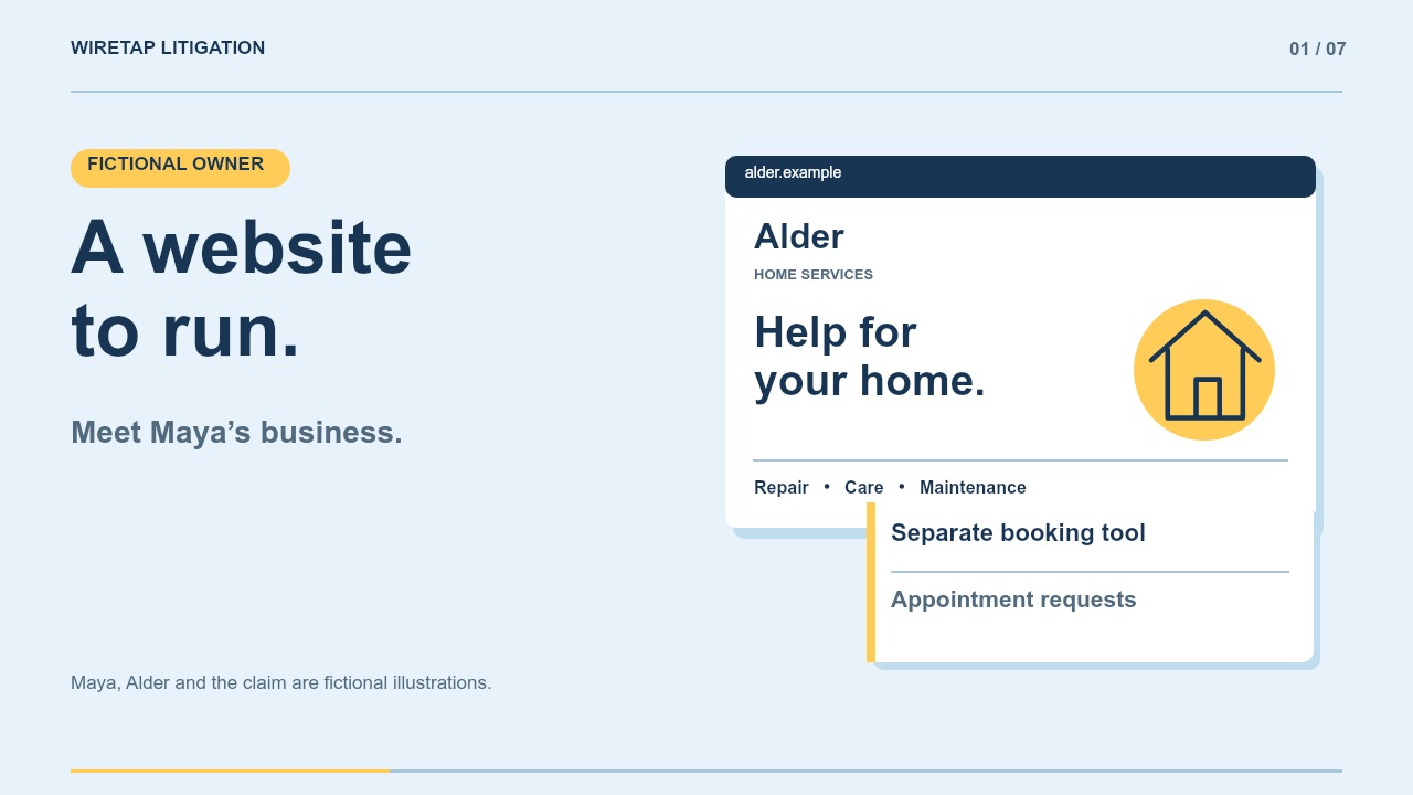 Illustrated home-services website and legal claim